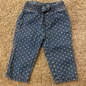 Baby Gap polka dot paper-bag waist pull on jeans